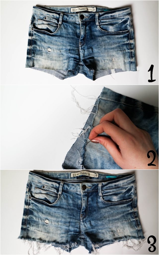 DIY Jeans Shorts, DIY Kleidung pimpen, Kurze Hose, Upcycling, DIY Jeans. Sommer, Do it Yourself, Vara-Kreativa, Schnelles DIY, Hotpants